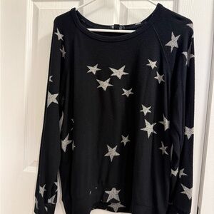 Black Star Print Women's sweater